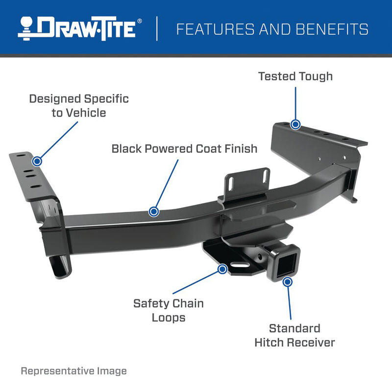 DRAW-TITE Ultra Frame Class 4 Trailer Hitch, 2" Square Receiver, Ford E-150, E-250, E-350 Econoline image number 3