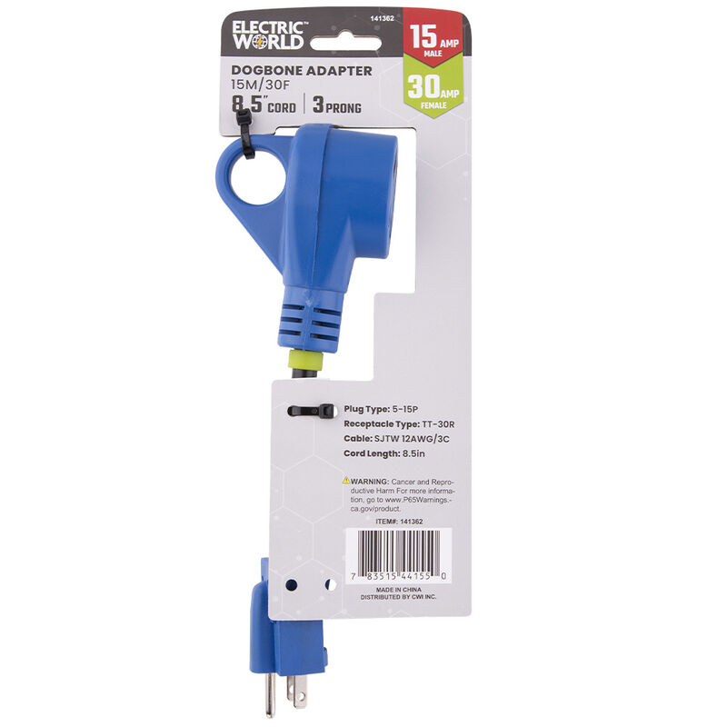 Electric World 15 Amp to 30 Amp Adapter Round Cord image number 5