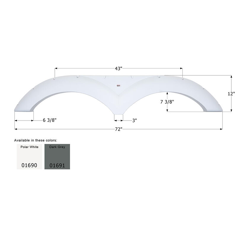 Icon Technologies Fender Skirt, Tandem, Dutchmen, FS790, Polar White image number 2