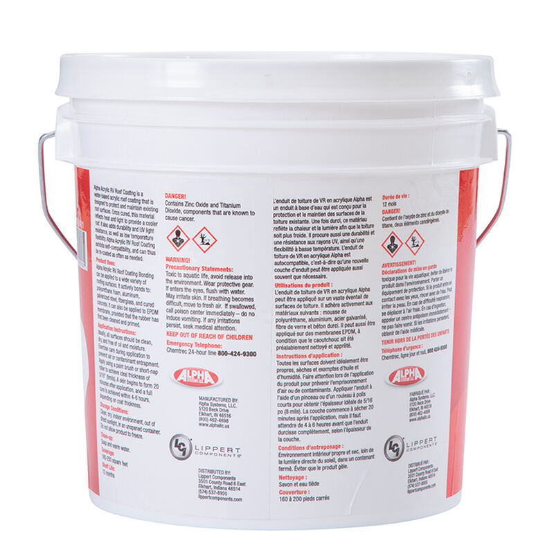 Alpha Systems 4034 Acrylic RV Roof Coating, White, 1 Gallon image number 2