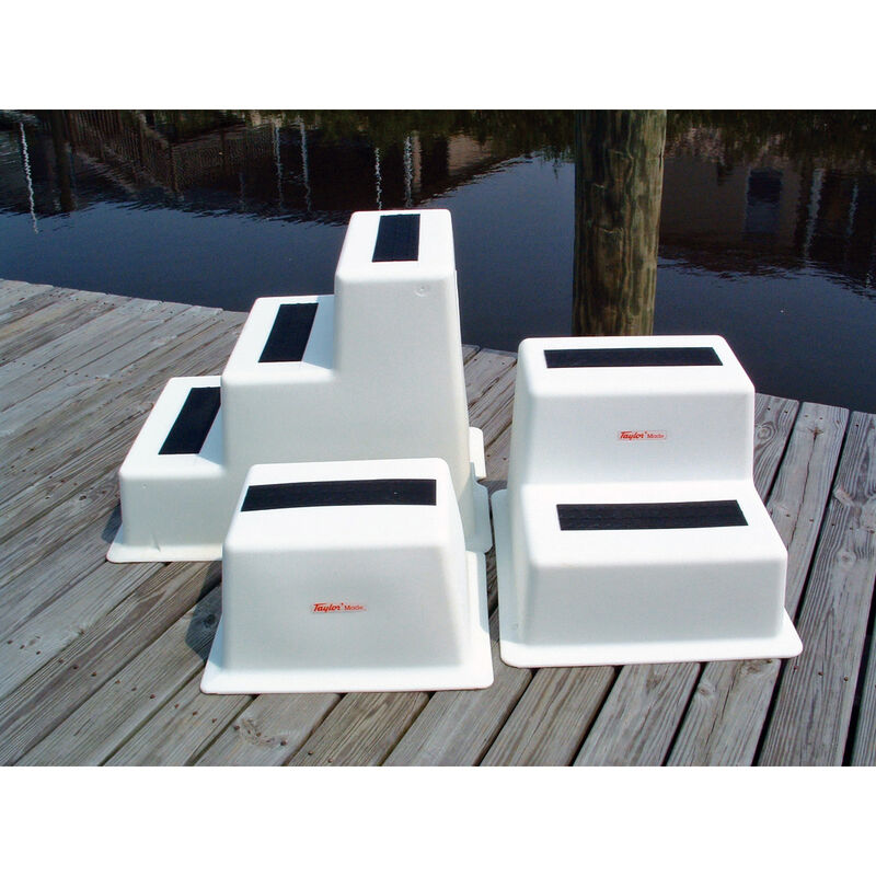 Stepsafe Dock 3 Steps Boarding Step, White, Triple Tread image number 1
