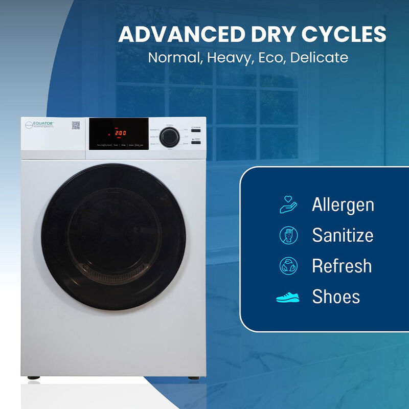 Equator ED 880 4 cu. ft. 220V Electric Stackable Vented Sensor Dryer, White image number 15