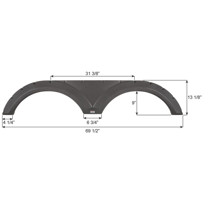 Keystone FS6703 Tandem Axle Fender Skirt, Midnight Metallic Gray image number 2