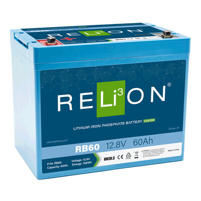 RELiON RB60 Deep Cycle Lithium Iron Phosphate Battery, Group 24