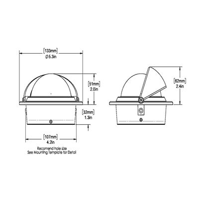Ritchie Voyager Flush Mount CombiDial Compass, White