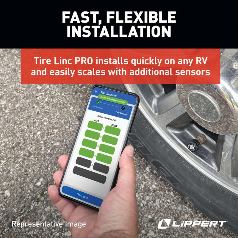 Lippert Tire Linc PRO RV TPMS Tire Pressure Monitoring System, 2-Tire Sensor Kit image number 7