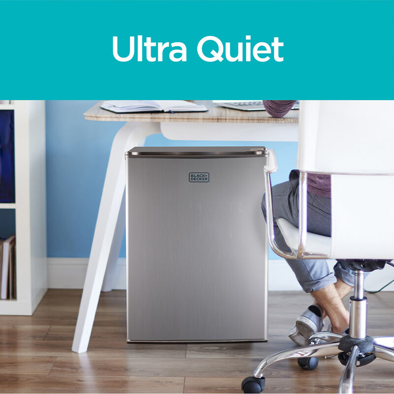 Black+Decker 2.5 cu. ft. Mini Fridge with Freezer, VCM Stainless Look image number 6