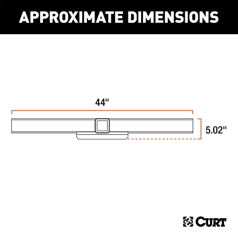 CURT 15921 44" Universal Weld-On Hitch Center Section, 2-1/2" Receiver (No Side Plates) image number 2