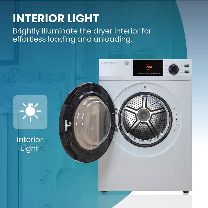 Equator ED 880 4 cu. ft. 220V Electric Stackable Vented Sensor Dryer, White image number 17