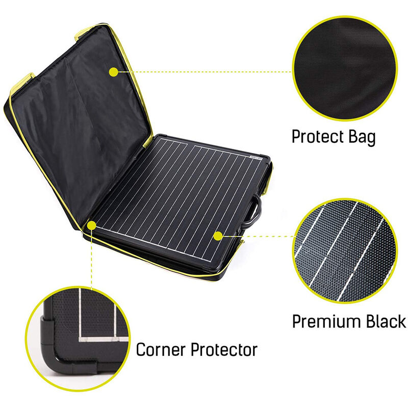 ACOPOWER All Black 100W Lightweight Mono Foldable Solar Suitcase image number 6