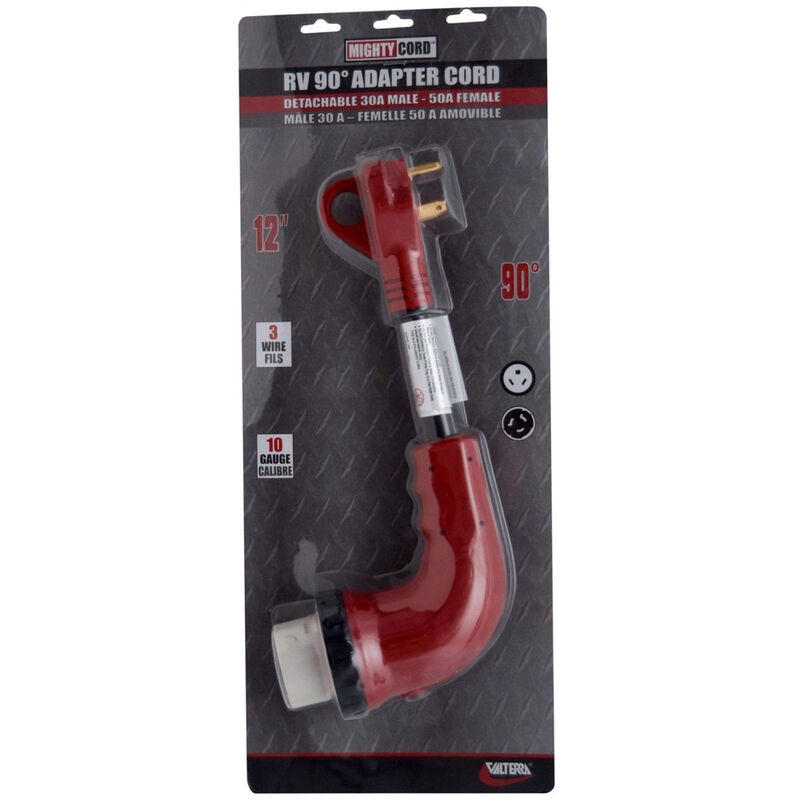 Valterra 30AM-50AF 90 Degree LED Detach Adapter Cord, 12&rdquo; image number 2