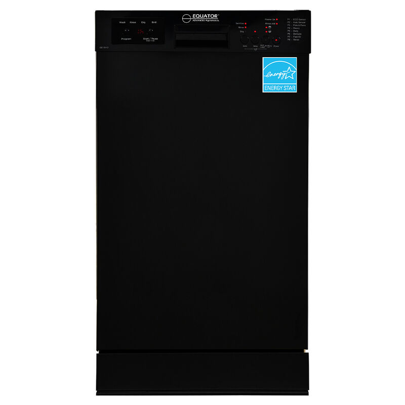 Equator 18" Built in Dishwasher 10 Place Setting 8 Wash programs half Load Sensor Wash 110V Energy Star Rated in Black image number 17