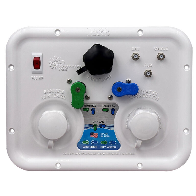 Nautilus P2.5 H2O System RV Multifunction City Water Fill Panel, Polar White image number 1