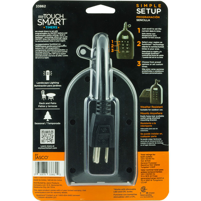 myTouchSmart Plug-In SunSmart Outdoor/Indoor Digital Timer image number 8