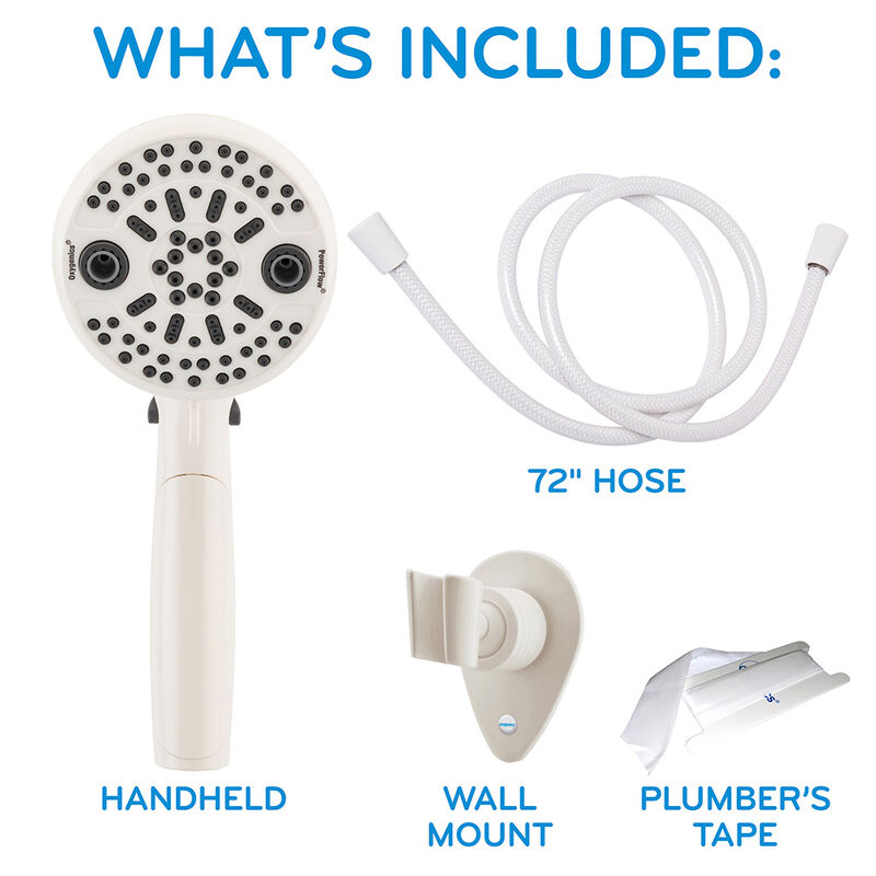Oxygenics PowerFlow RV Handheld Shower Head Kit, White image number 7