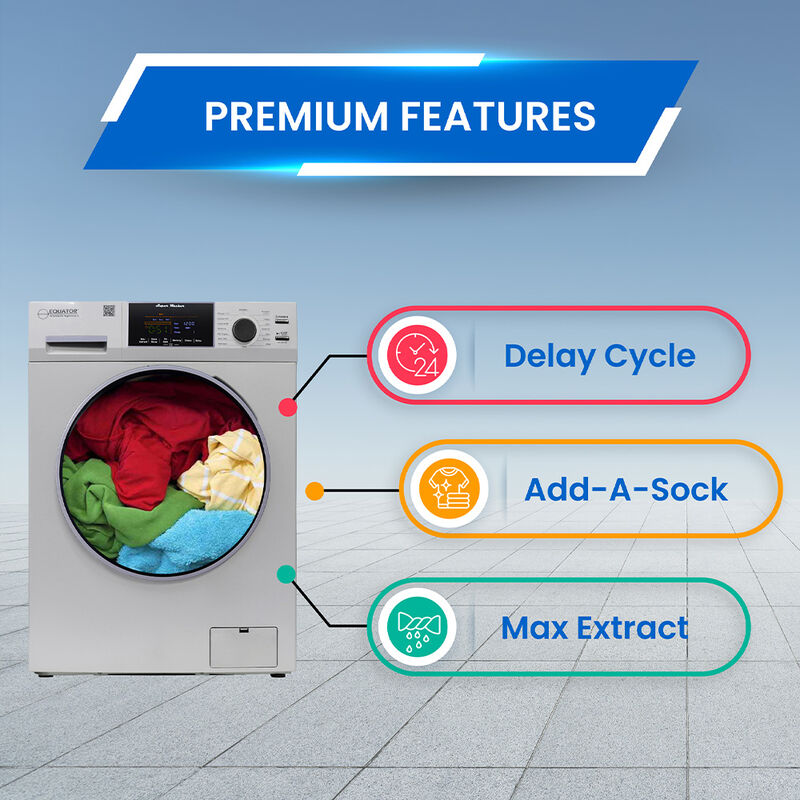Equator Premium Stackable 15-lb. Washer + 3.5 cu.ft. Vented Digi Dryer, 110V, Silver image number 14
