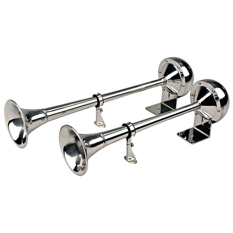 Wolo Persuader Xtreme Dual Trumpet 12V Stainless Steel Marine Horn image number 1