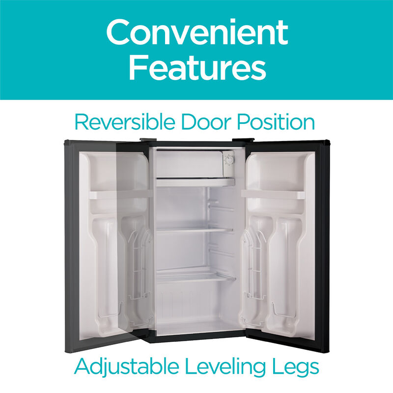 Black+Decker 3.2 cu. ft. Mini Fridge with Freezer, Black image number 7
