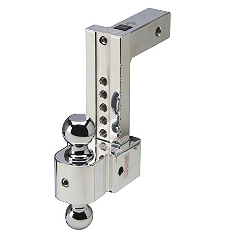 Flash 8" Adj Solid Tow Aluminum BM 2" & 2 5/16" Chrome Balls image number 1