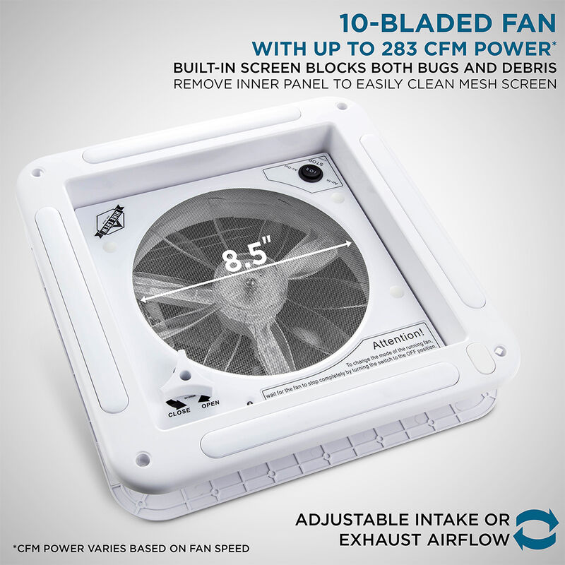 Hike Crew 11" Roof Vent Fan, Basic W image number 5