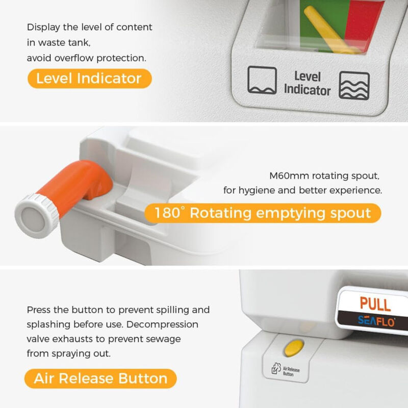 SEAFLO 5.3 Gallon Multifunctional Portable Toilet image number 7
