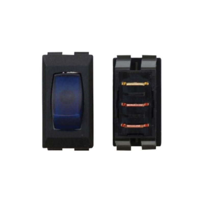 Valterra DG136PB Illuminated On/Off Rocker Switch, Blue/Black, 3-Pack image number 1