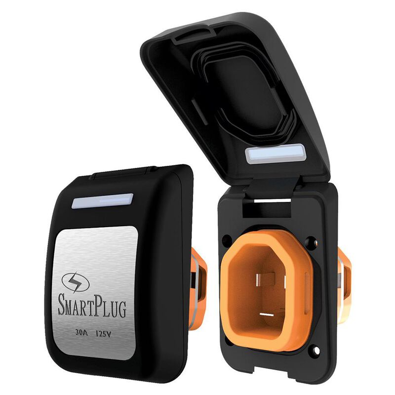 30 Amp Non-Metallic Inlet with Black Cover Assembly image number 1