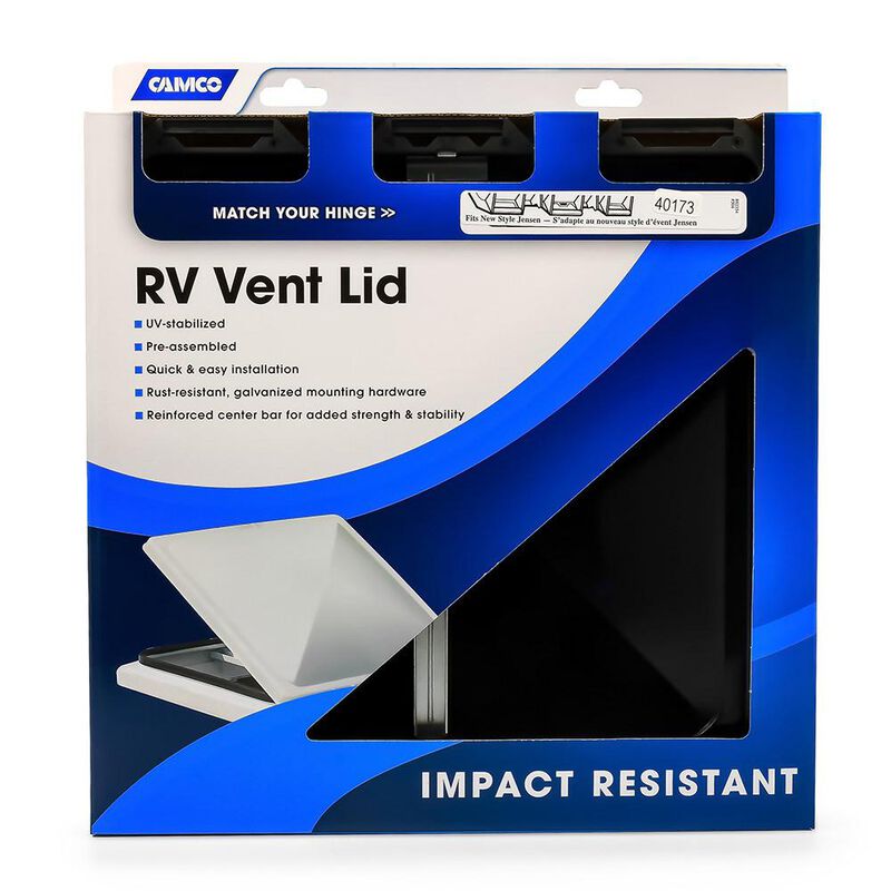 Polypropylene Vent Lid - Jensen Metal Base '94 up, Black Bilingual image number 2