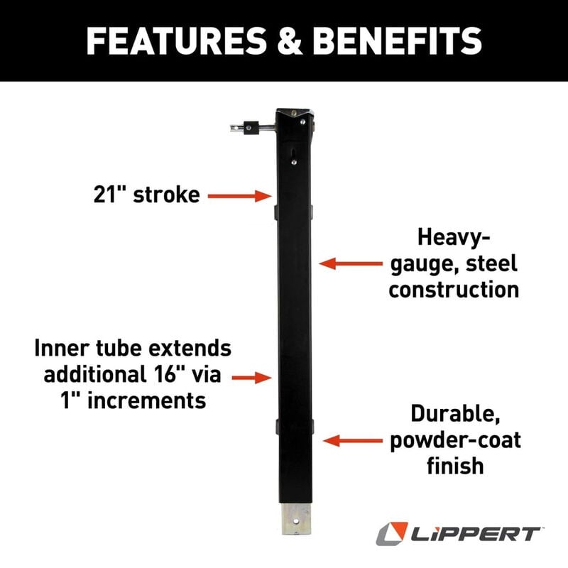 Lippert 179013 Universal-Fit Landing Gear Lead Leg image number 3