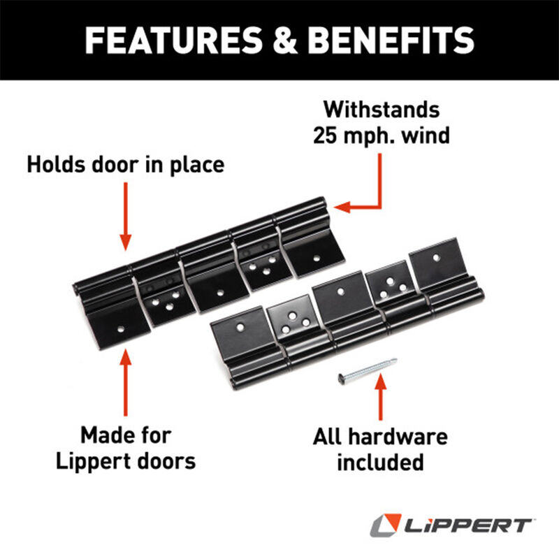 Lippert Friction Hinge Kit for RV Entry Doors - Black image number 2
