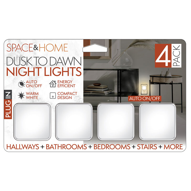 Space and Home Dusk-to-Dawn Cube Night Lights, 4-Pack image number 1