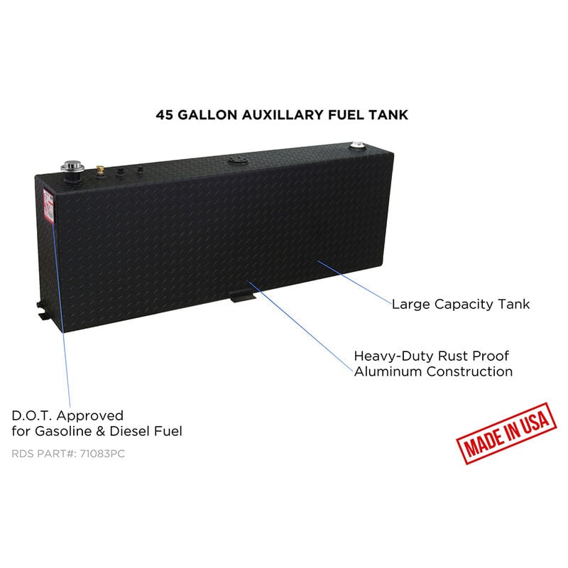 Black Powder Coat Transfer Fuel Tank, 45 Gallon image number 3