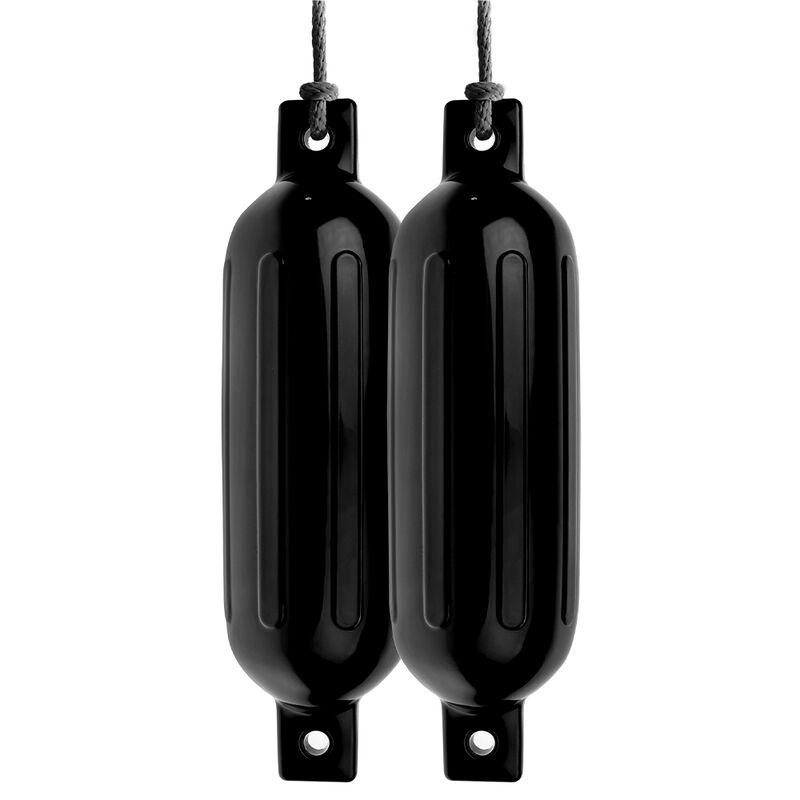 Dockmate UV Protected 5.5" x 20" Tuff Shield Fender 2-Pack w/ Lines - Black image number 1