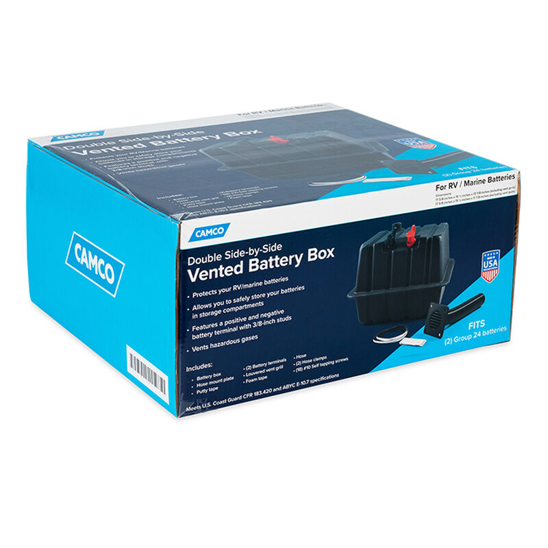 Camco Vented RV / Marine Double Side-By-Side Battery Box image number 5