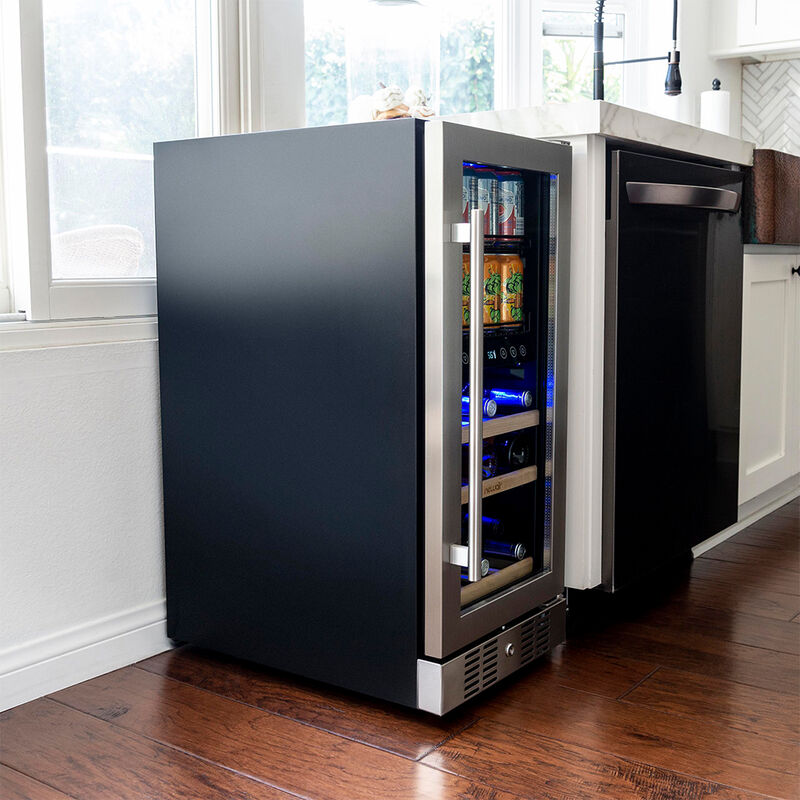 NewAir 15" Premium Built-In Dual Zone 9 Bottle/48 Can Wine and Beverage Fridge, Stainless Steel image number 6