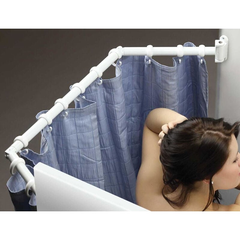 Extend-A-Shower Expanding Shower Rod, White Finish image number 2