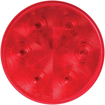 LED 4" Round Stop/Turn/Tail Light with Grommet and Plug; Red, Sealed; 7 Diodes