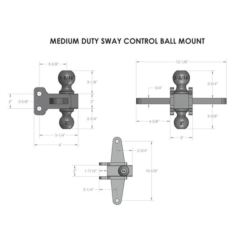BulletProof Hitches Medium Duty Sway Control Ball Mount image number 8