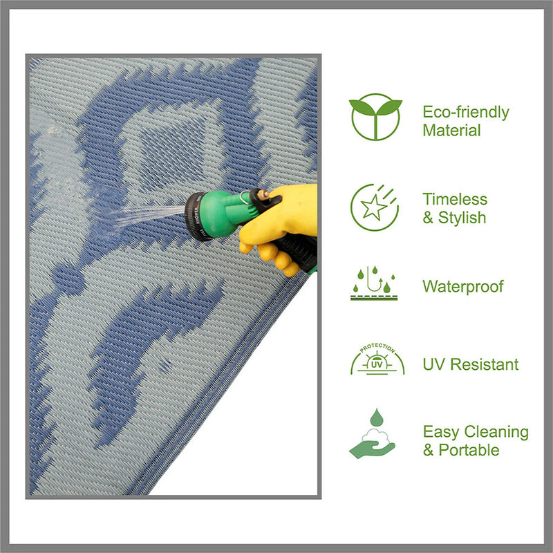 Venture Forward Reversible RV Patio Mat w/ Carry Bag, IKAT image number 14