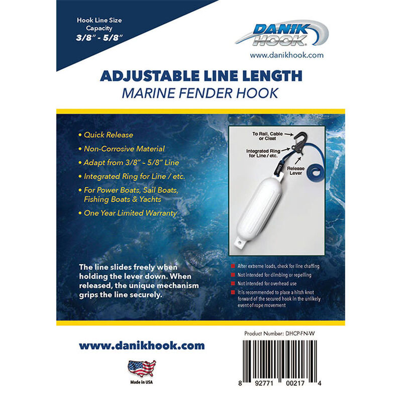 Danik Hook Adjustable Fender Hook, Blue image number 4