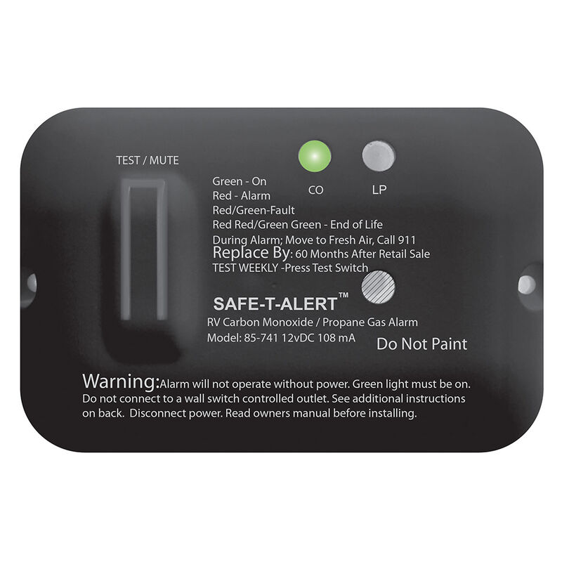 Safe T Alert 85 Series Slim Line Propane and CO Detector, Black image number 2