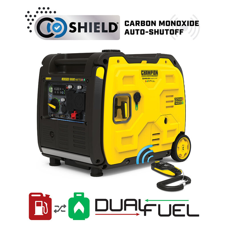 Champion 5500-Watt Dual-Fuel RV-Ready Portable Inverter with CO Shield and Remote Start image number 2