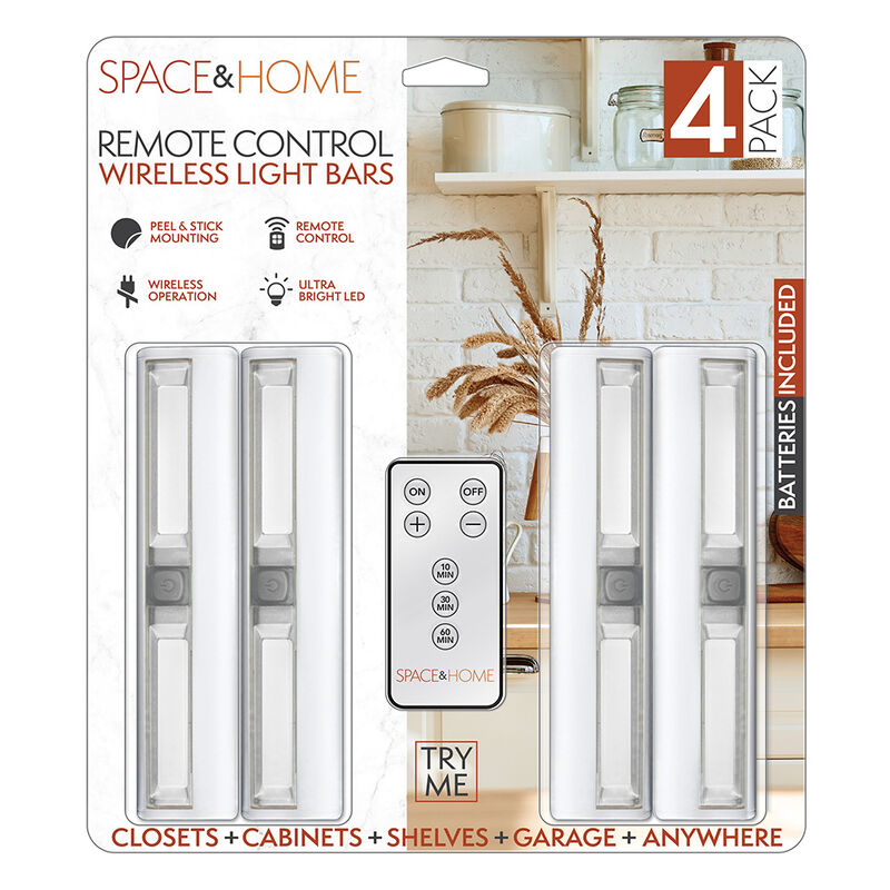 Space and Home Wireless LED Light Bars, 4-Pack image number 1