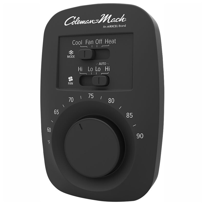 Coleman RVP 12V Wall Thermostat, Single Stage, Black image number 1