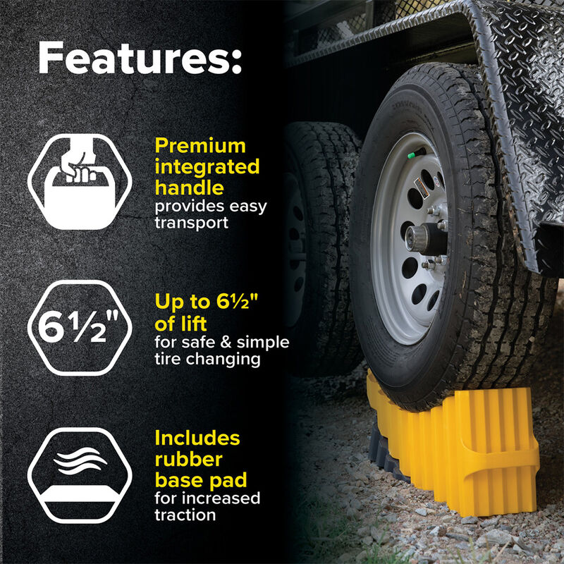 Camco Curved Trailer Aid w/ Chock and Pad - Yellow image number 8