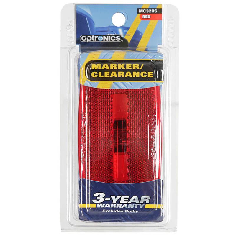 Rectangular Reflector/Clearance/Marker Light - twist-in socket; Red image number 2