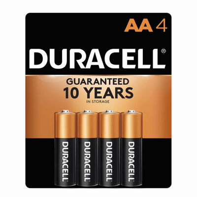Duracell CopperTop AA Alkaline Batteries, 4-Pack