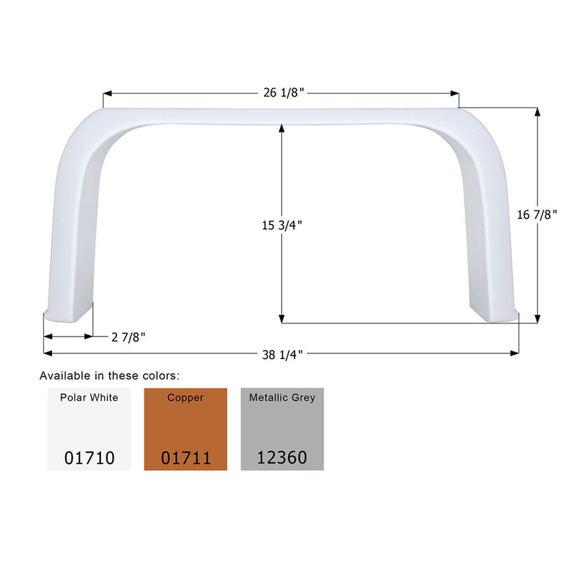 Icon Technologies Fender Skirt, Single, Coachmen, FS1710, Polar White image number 2