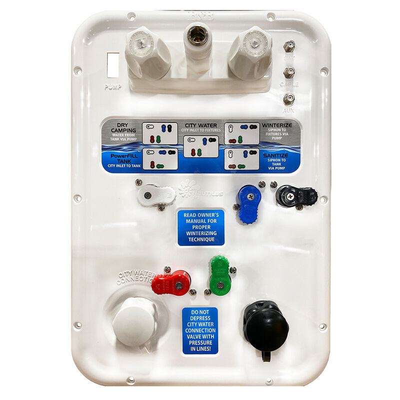 Nautilus P1 H2O System RV Multifunction City Water Fill Panel, Polar White image number 1