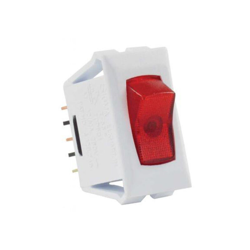 JR Products 12505 Red/White SPST Illuminated On/Off Switch image number 1